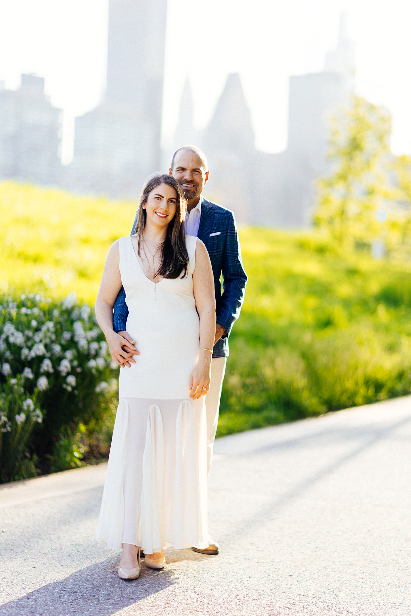 Elegant NYC wedding couple portrait